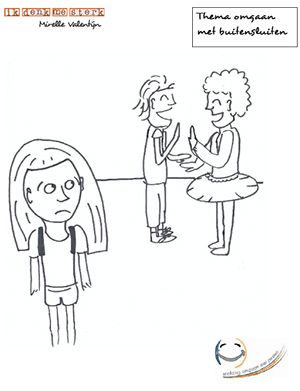 kleurplaat thema omgaan met buitensluiten
